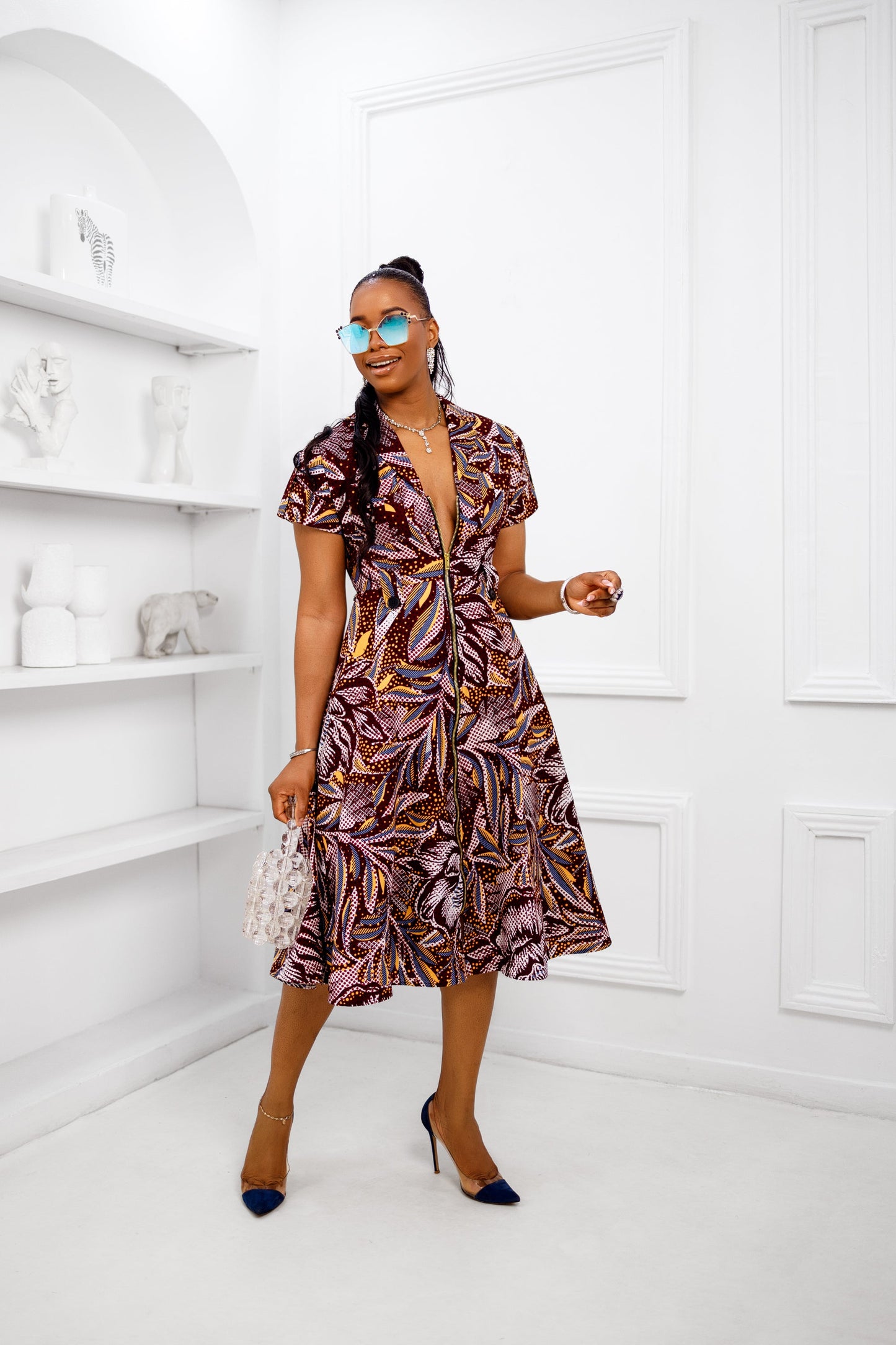 JULIET AFRICAN PRINT MIDI DRESS