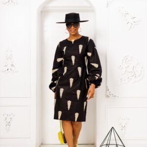 ZORA AFRICAN PRINT BALLOON SLEEVE DRESS