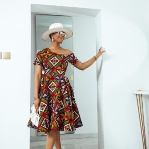 IMANI AFRICAN PRINT OFF SHOULDER DRESS [MULTICOLOR]
