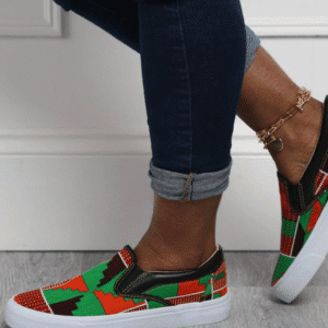Accra African Kente Slip-On Sneakers