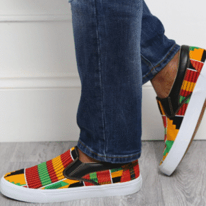 Kumasi Kente Print Slip-On Sneakers