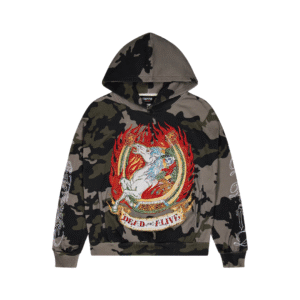Trapstar x Ed Hardy Dead or Alive Rhinestone Hoodie - Camo