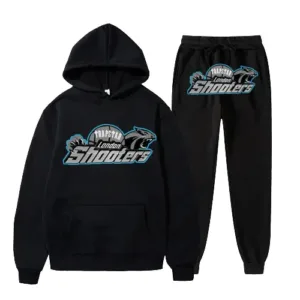 Trapstar London Shooters Black & Ice Blue Hooded Tracksuit
