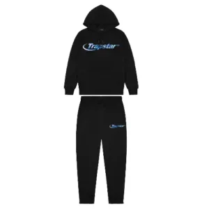 Trapstar London Chenille Decoded Hooded Tracksuit - Black Ice Edition