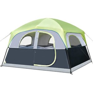 6 Person Waterproof Camping Tent with Mesh Windows and Easy Setup